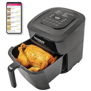 Nuwave Brio 7-in-1 Air Fryer, 7.25-Qt with One-Touch Digital Controls, 50°- 400°F Temperature Controls in 5° Increments, Linear Thermal (Linear T) for Perfect Results, Black